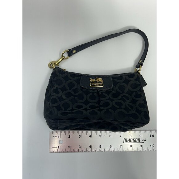 Coach Teri Hobo small Bag Signature C Black Leather Shoulder *EUC - Picture 10 of 12